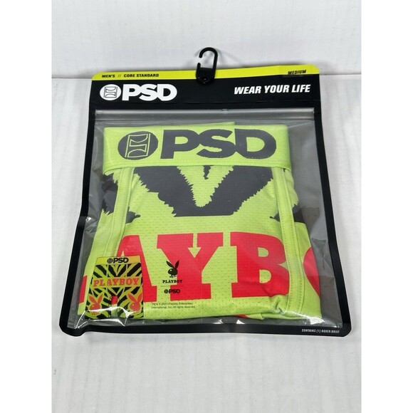 Size Medium - PSD Playboy Neon Green Zebra Print Boxers Underwear NEW - Picture 2 of 3
